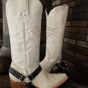 Freebird white western real leather handmade boots